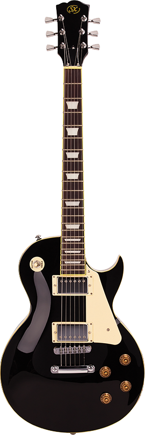 SX PKSE3SKB - LP Style Guitar and Amp Pack – Black - SX Guitar, 10 Watt Amp, Clip-On Tuner, Padded Bag, Strap, Picks, Lead, FREE Online Lessons-Buzz Music