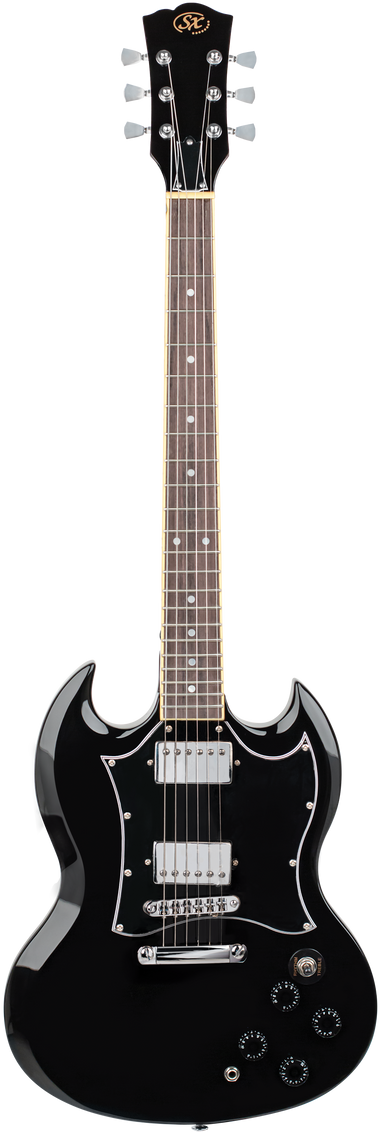 SX PKSE4SKB - SG Style Guitar and Amp Pack – Black - SX Guitar, 10 Watt Amp, Clip-On Tuner, Padded Bag, Strap, Picks, Lead, FREE Online Lessons-Buzz Music