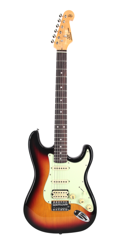 SX VES62HTS - SC Style Guitar w/Humbucker – 3 Tone Sunburst - SX Guitar, SX Heavy Duty Padded Bag, FREE Online Lessons-Buzz Music