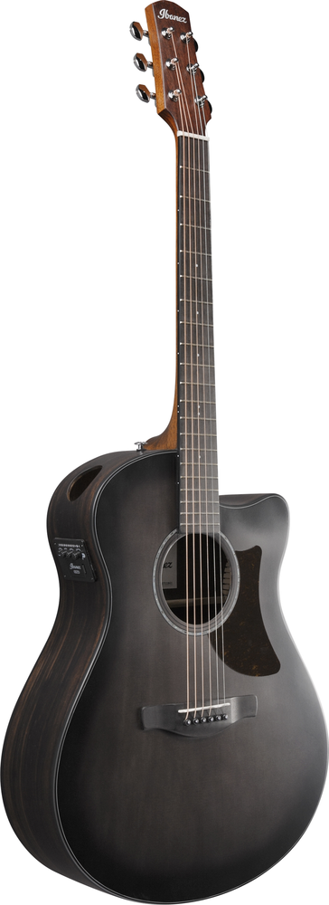 Ibanez AAM70CETBN Electro Acoustic Guitar Transparent Charcoal Burst Low Gloss Top, Natural Open pore Back and Sides-Buzz Music