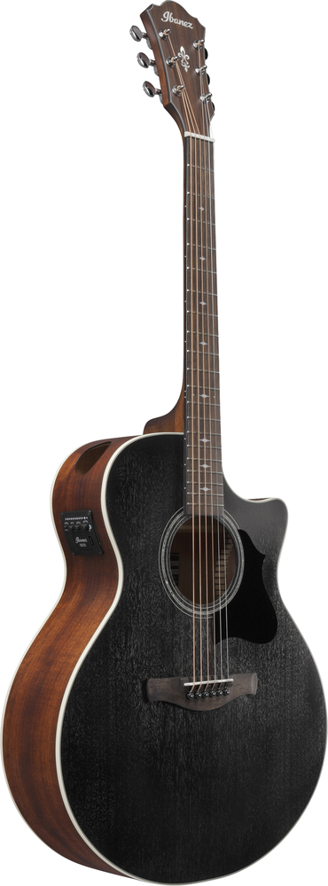 Ibanez AE140WKH Electro Acoustic Guitar Weathered Black Open Pore Top, Open Pore Natural Back and Sides-Buzz Music