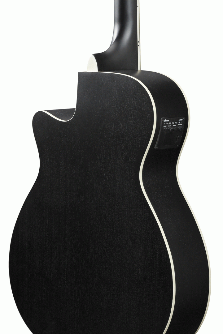Ibanez AEG7MH Weatherd Black Open Pore Acoustic Guitar-Buzz Music