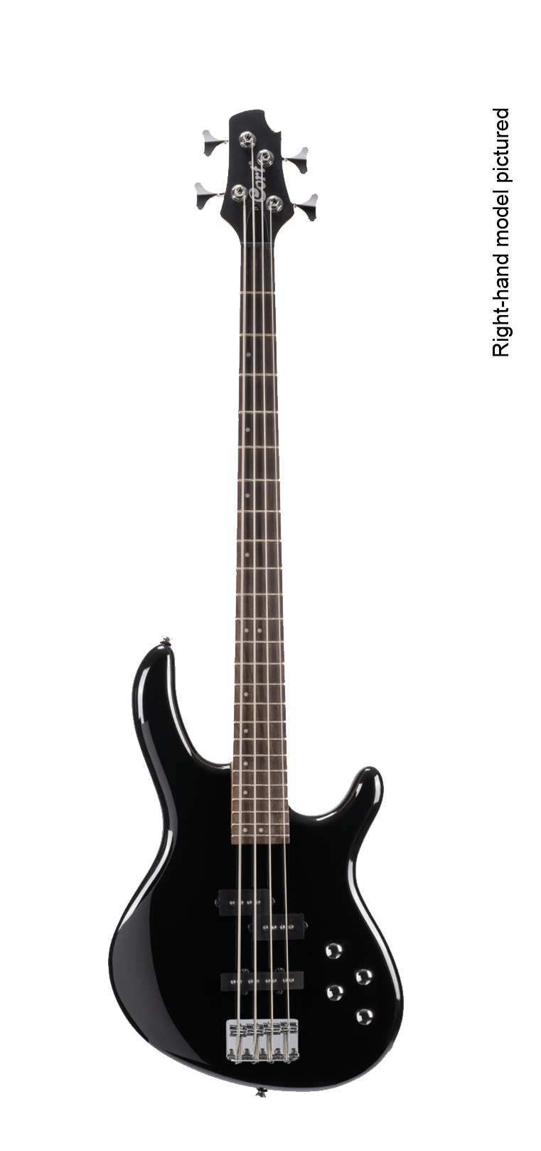 Cort ACTION Bass PLUS 4 Black Finish Bass Guitar Left-Handed-Buzz Music