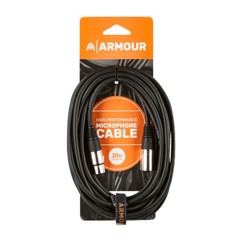 Armour 20Ft Xlr Xlr Microphone Cable Black