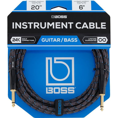 Boss Bic 20 Instrument Cable 20Ft Quarter Inch Connectors-Buzz Music