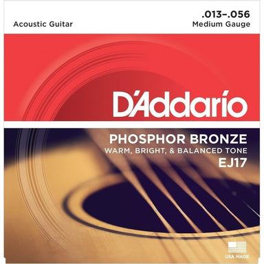 DAddario Ej17 Phosphor Bronze Acoustic Guitar Strings Medium 13 56-Buzz Music