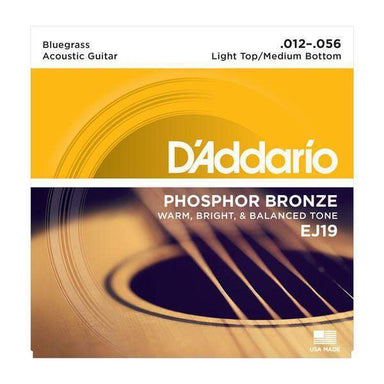 DAddario Ej19 Phosphor Bronze Acoustic Guitar Strings Bluegrass 12 56-Buzz Music