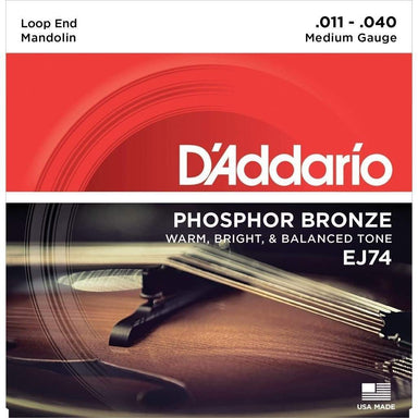 DAddario Ej74 Mandolin Strings Phosphor Bronze Medium 11 40-Buzz Music