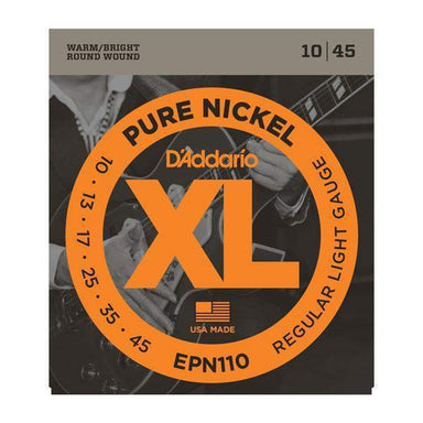 DAddario Epn110 Pure Nickel Electric Guitar Strings Regular Light 10 45-Buzz Music