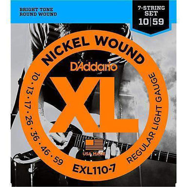 DAddario Exl110 7 7 String Nickel Wound Electric Guitar Strings Regular Light 10 59-Buzz Music