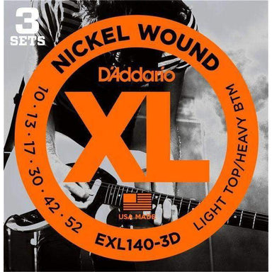 DAddario Exl140 3D Nickel Wound Electric Guitar Strings Light Top Heavy Bottom 10 52 3 Sets-Buzz Music