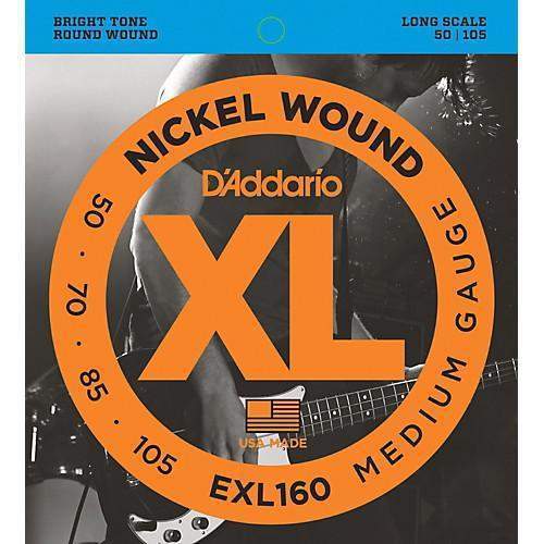 DAddario Exl160 Nickel Wound Bass Guitar Strings Medium 50 105 Long Scale-Buzz Music