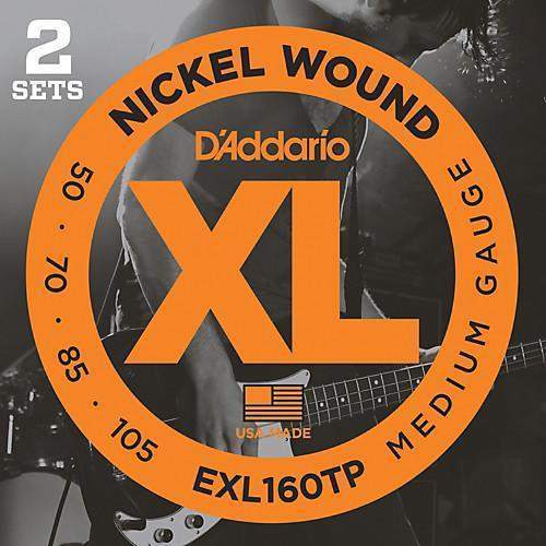 DAddario Exl160Tp Nickel Wound Bass Guitar Strings Medium 50 105 2 Sets Long Scale-Buzz Music