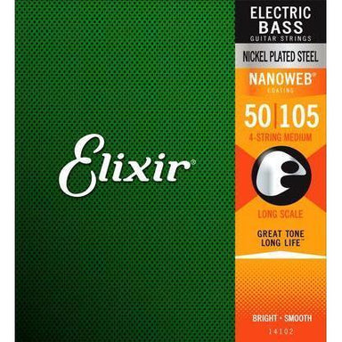 Elixir Bass Guitar Strings Nanoweb Medium 50 105 Coated-Buzz Music