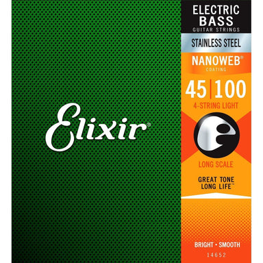 Elixir Bass Guitar Strings Nanoweb Stainless Steel Light 45 100-Buzz Music
