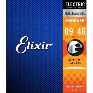 Elixir Electric Guitar Strings Nanoweb Custom Light 9 46-Buzz Music