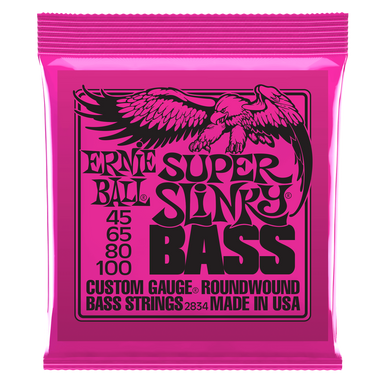Ernie Ball Super Slinky Nickel Wound Electric Bass Strings - 45-100 Gauge-Buzz Music
