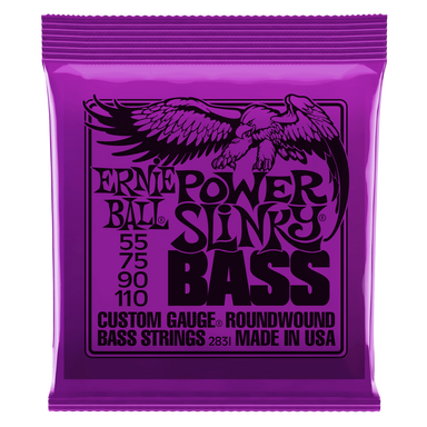 Ernie Ball Power Slinky Nickel Wound Electric Bass Strings - 55-110 Gauge-Buzz Music