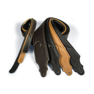 Franklin 2.5 Inch Premium Black Padded Glove Leather Strap-Buzz Music