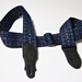 Franklin 2 Inch Woven Nylon Folk Strap Blue with Pebbled Black Glove Leather End Tab-Buzz Music