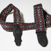 Franklin 2 Inch Woven Nylon Folk Strap Red with Pebbled Black Glove Leather End Tab-Buzz Music