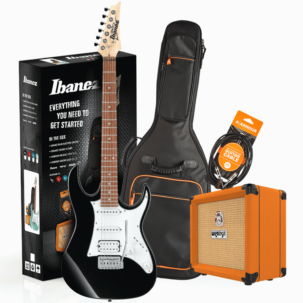 Ibanez RX40BKN Guitar Pack with Orange Crush Amplifier & Accessories-Buzz Music