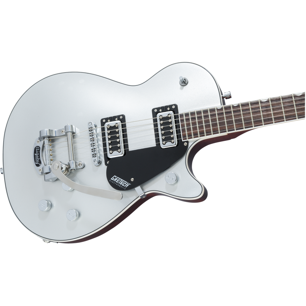 Gretsch G5230T Electromatic Jet Ft Single Cut With Bigsby Black Walnut Fingerboard Airline Silver-Buzz Music