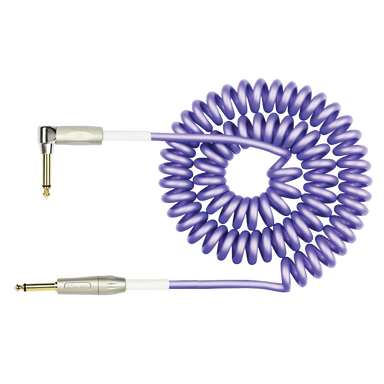 Kirlin IPK222PU 30ft Premium Coil Purple Instrument Cable RA - Straight-Buzz Music