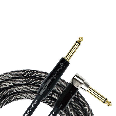 Kirlin IWB202WBW 20ft Premium Plus Wave Black Instrument Cable RA - Straight-Buzz Music