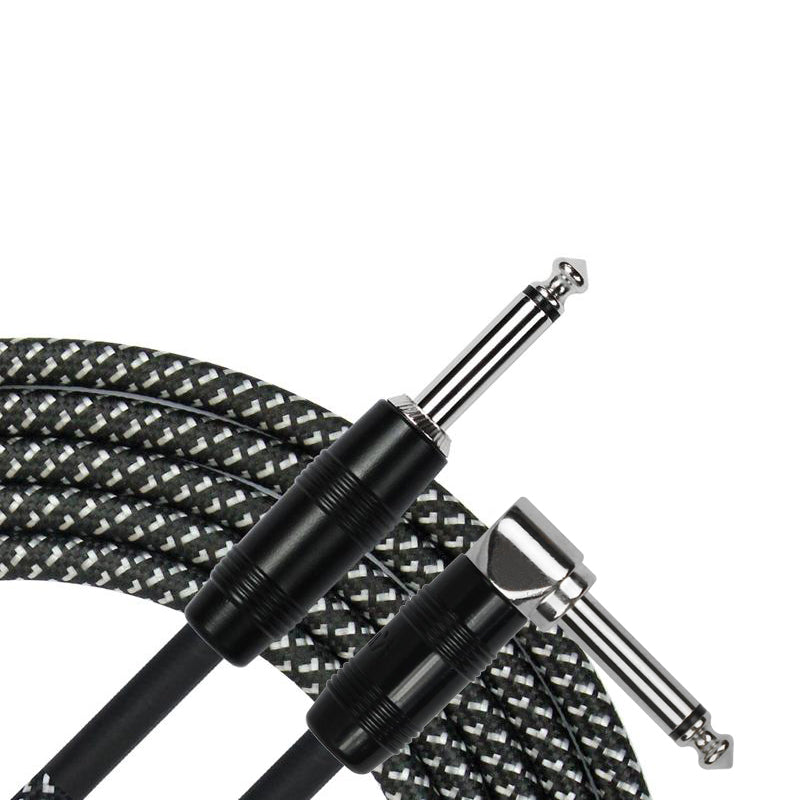 Kirlin IWC202BK 10ft Black Entry Woven Instrument Cable RA - Straight-Buzz Music