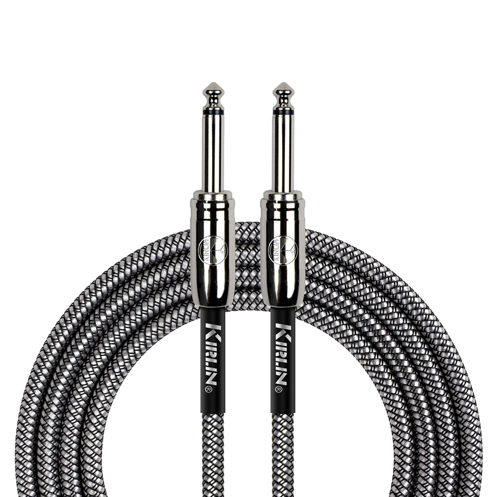 Kirlin IWCC201BK 20ft Black Entry Woven Instrument Cable with Chrome Ends-Buzz Music