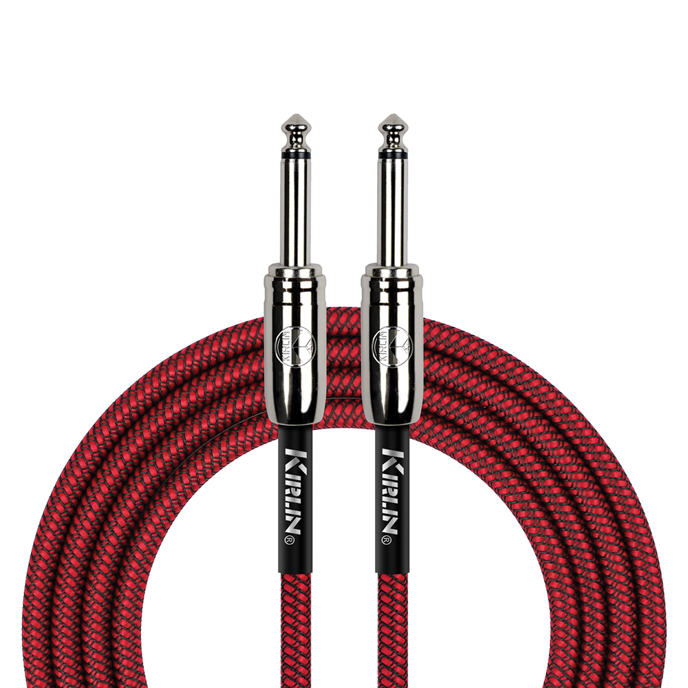 Kirlin IWCC201RD 10ft Red Entry Woven Instrument Cable with Chrome Ends-Buzz Music
