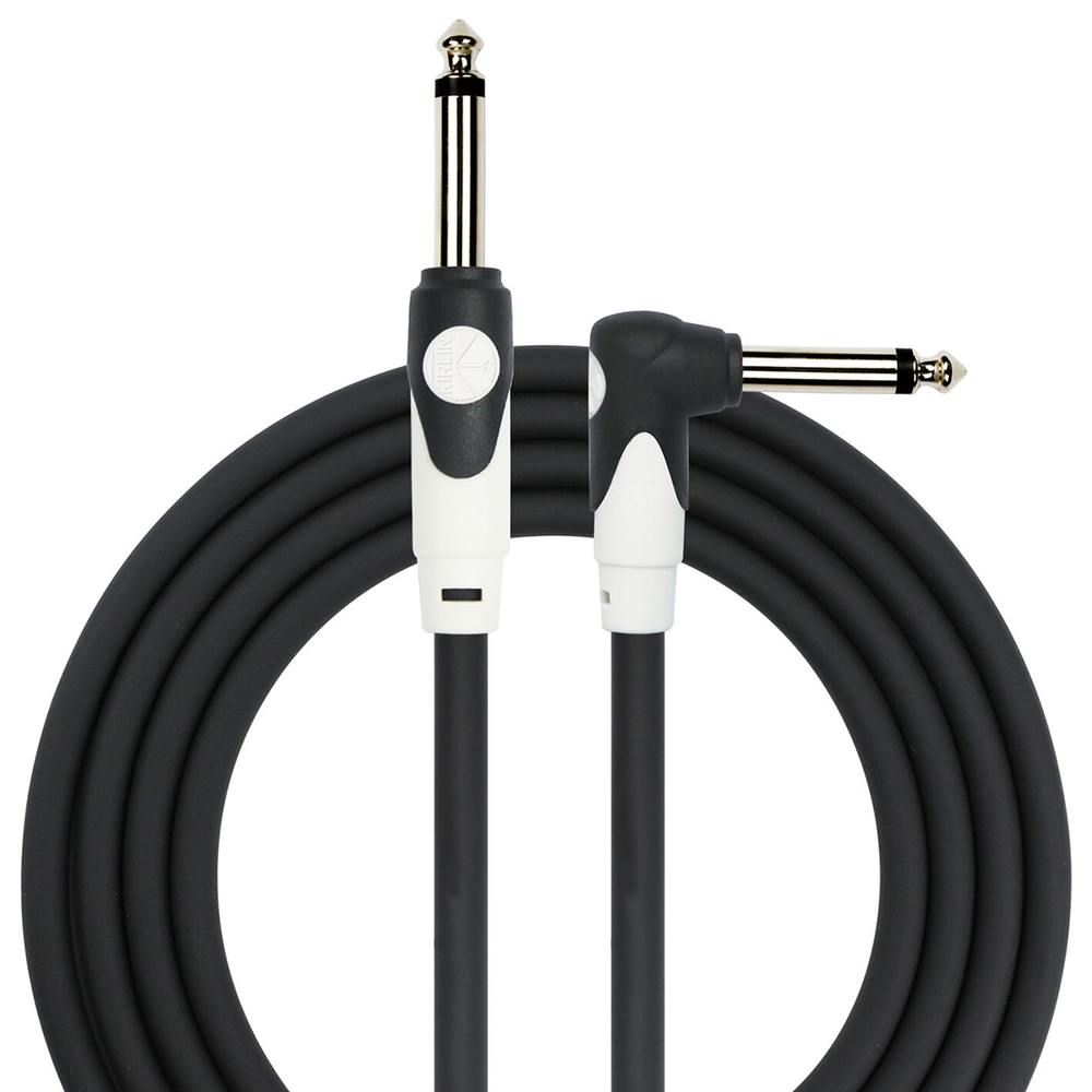 Kirlin 20FT Black Lightgear Instrument Cable RA-Straight-Buzz Music