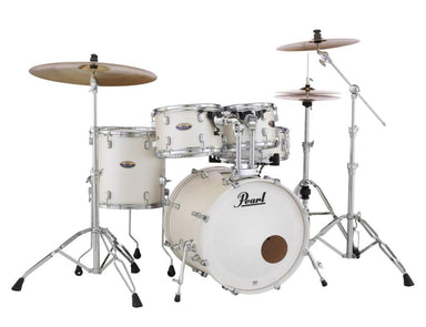 Pearl Decade Maple 22 Inch Fusion 5 Piece Kit White Satin Pearl With Hardware And Zildjian S Series Cymbal Pack-Buzz Music