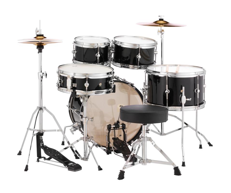 Pearl Roadshow Junior Pack With Hardware, Stool & Cymbals - Jet Black-Buzz Music