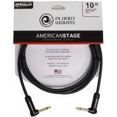 Planet Waves American Stage Instrument Cable Dual Right Angle 10 Feet-Buzz Music