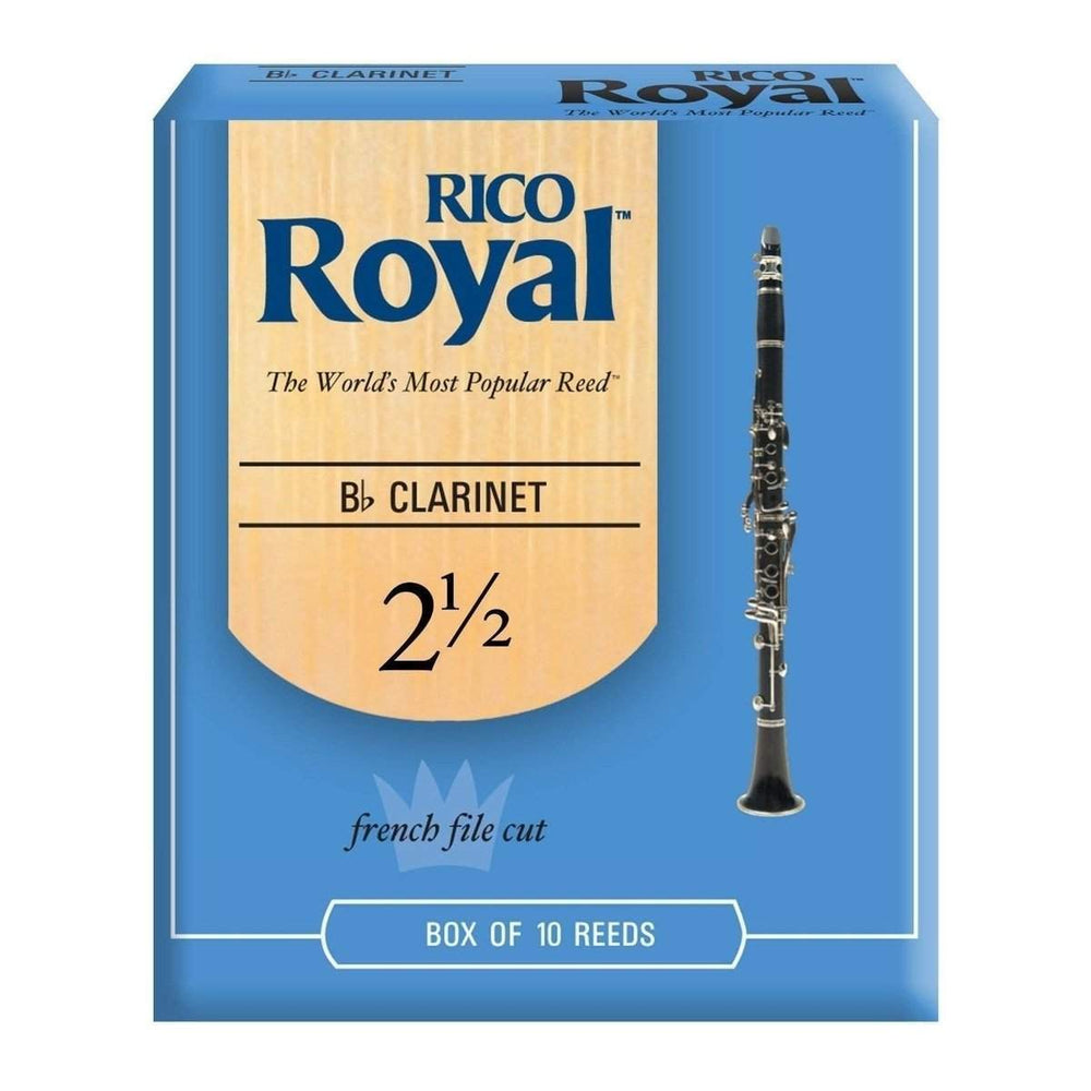 Rico Royal Bb Clarinet Reeds Strength 2.5 10 Pack-Buzz Music