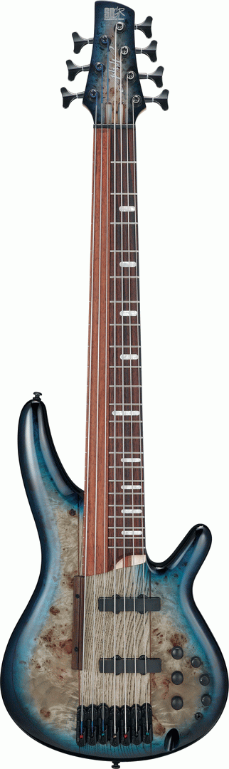 Ibanez SRAS7 Cosmic Blue Starburst 7 String Ashula Electric Bass — Buzz ...
