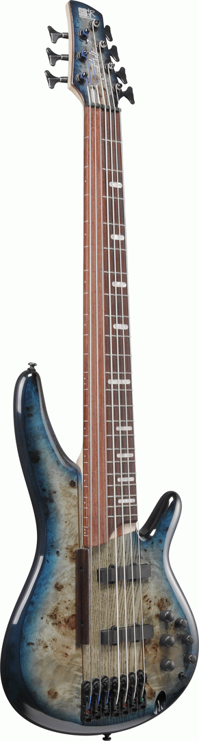 Ibanez SRAS7 Cosmic Blue Starburst 7 String Ashula Electric Bass-Buzz Music