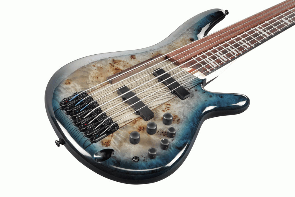 Ibanez SRAS7 Cosmic Blue Starburst 7 String Ashula Electric Bass-Buzz Music