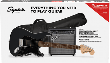 Squier Affinity Series Stratocaster Hss Pack Laurel Fingerboard Charcoal Frost Metallic Gig Bag 15G 240V Au-Buzz Music