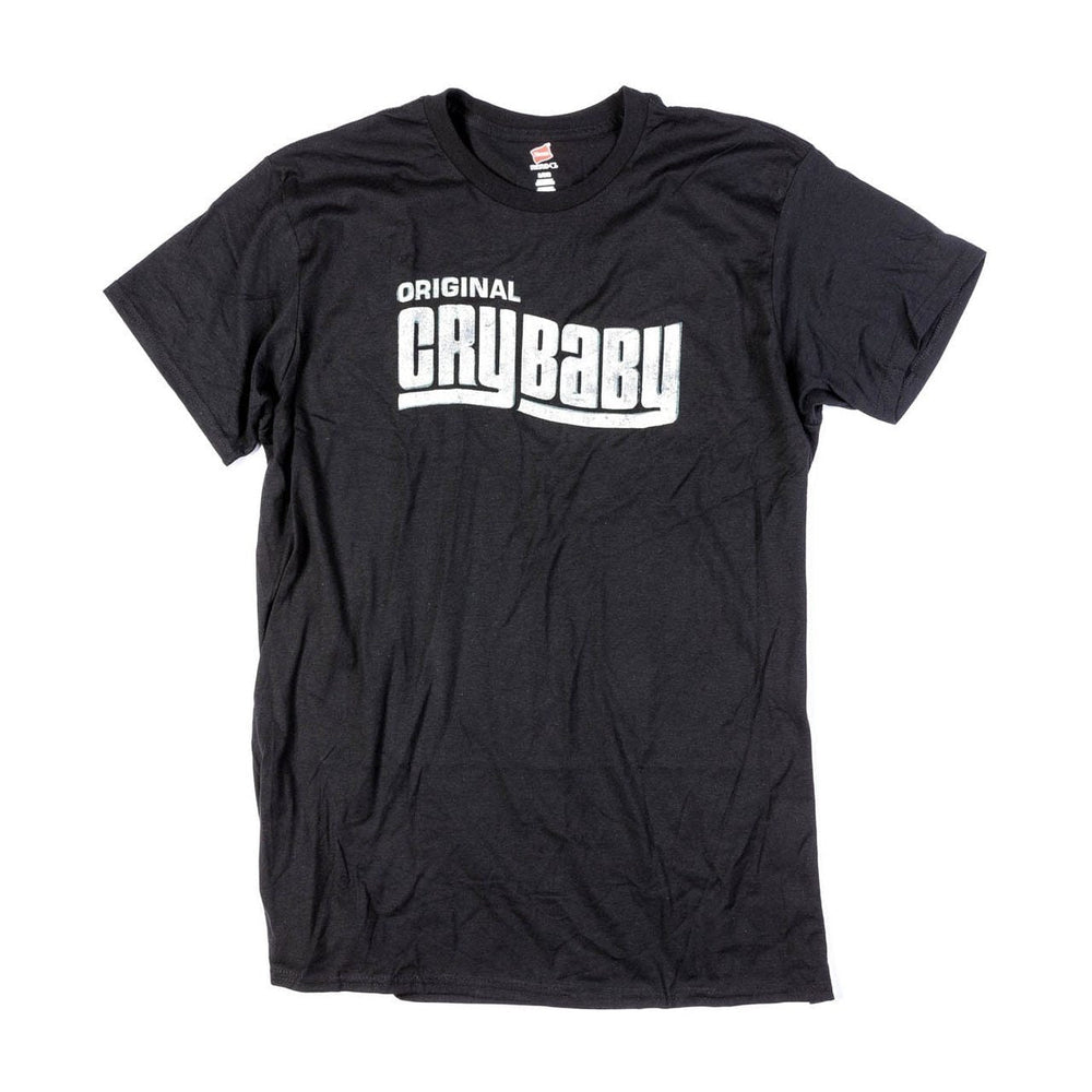 T Shirt Black Vintage Crybaby Logo Large-Buzz Music