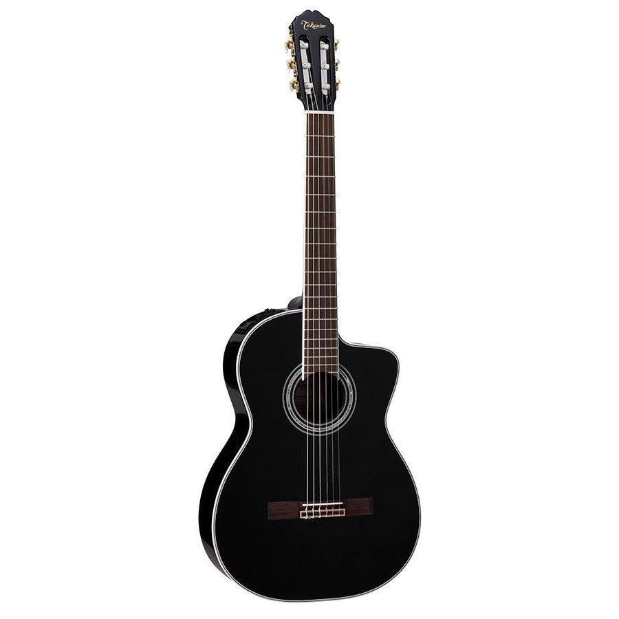 Takamine Pro Series Ac El Full Size Classical Guitar With Cutaway In Black Gloss Finish-Buzz Music