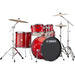 Yamaha Rydeen Euro Drum Kit In Hot Red With Hardware Cymbals Sticks And Stool-Buzz Music