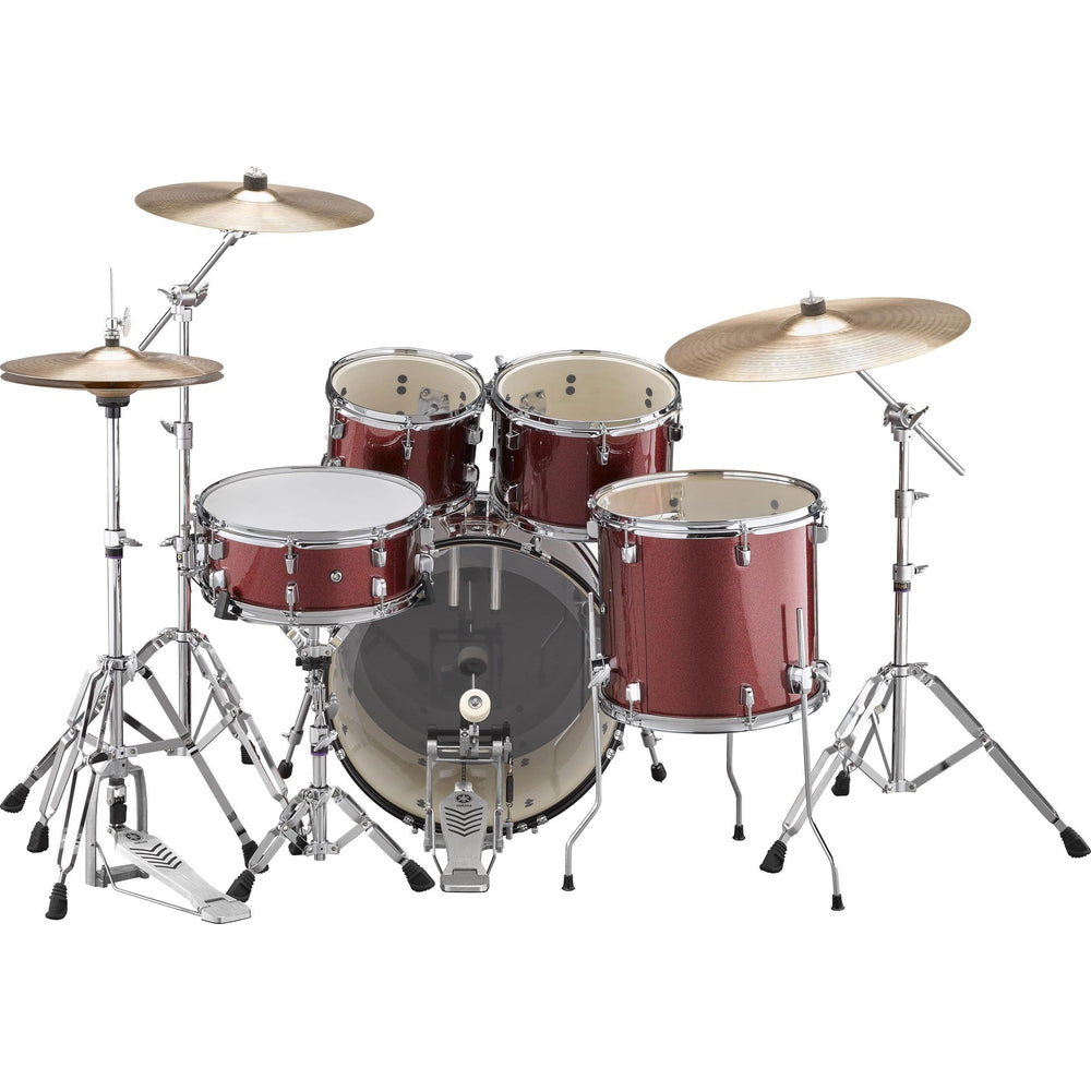 Yamaha Rydeen Fusion Drum Kit In Burgundy Glitter With Hardware Cymbals Sticks And Stool-Buzz Music