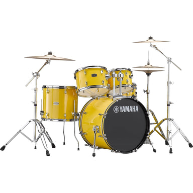 Yamaha Rydeen Fusion Drum Kit In Mellow Yellow With Hardware Cymbals Sticks And Stool-Buzz Music