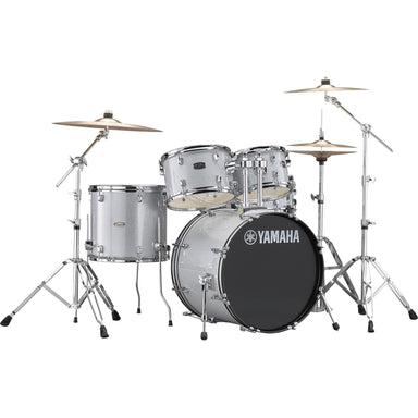 Yamaha Rydeen Fusion Drum Kit In Silver Glitter With Hardware Cymbals Sticks And Stool-Buzz Music