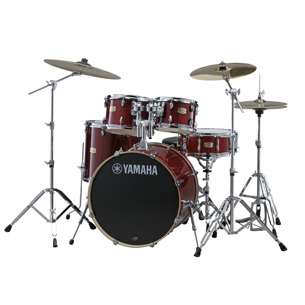 Yamaha Stage Custom Birch Euro Kit In Cranberry Red With Pst5 Cymbals & Hardware-Buzz Music