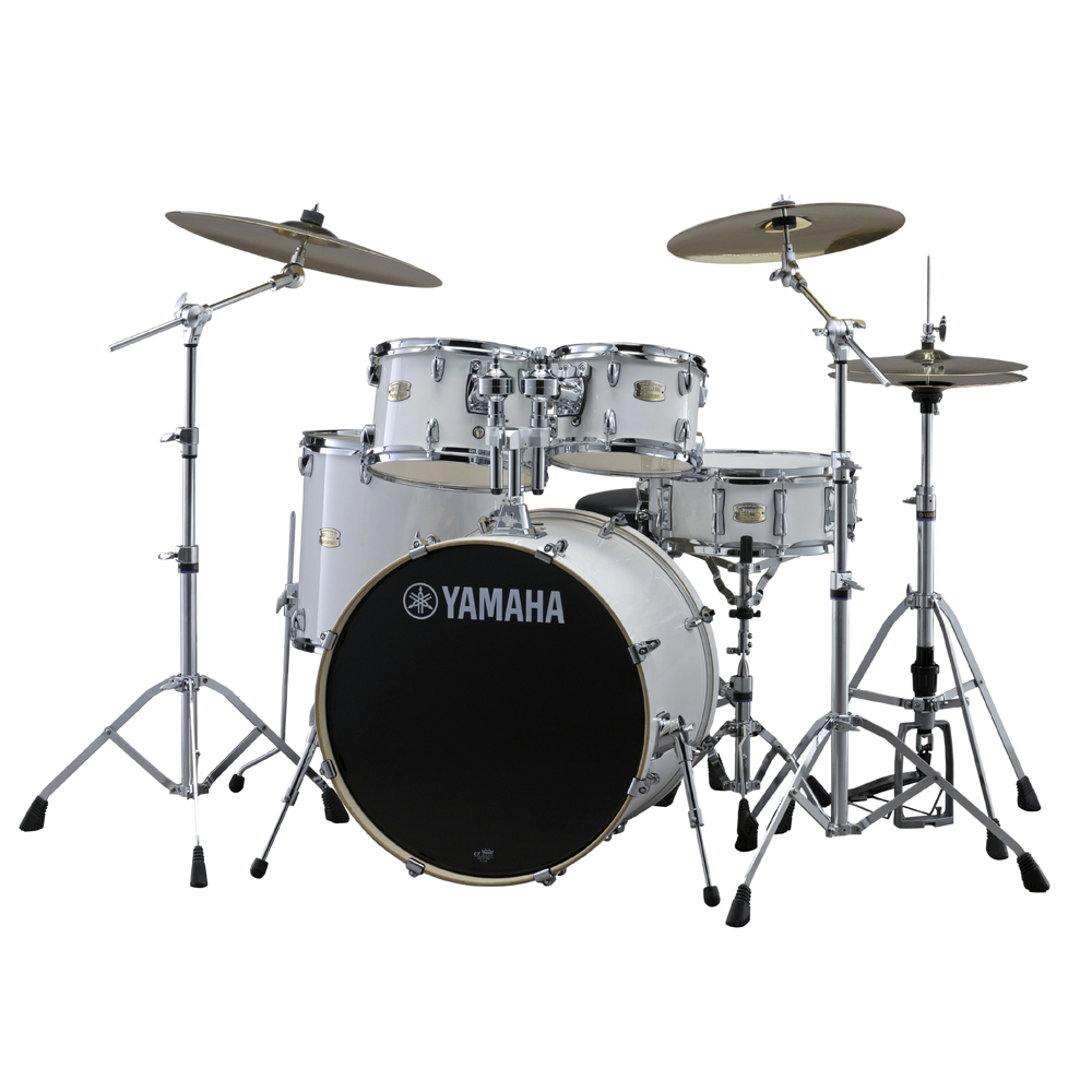Yamaha Stage Custom Birch Fusion Kit In Pure White With Pst5 Cymbals & Hardware-Buzz Music